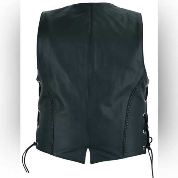 Women's Braided Leather Vest - Picture 3 of 16